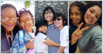 Madison College student parents with their children