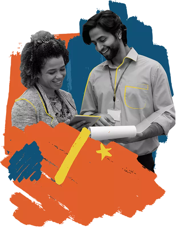 student with an advisor