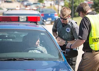 Simulated traffic stop