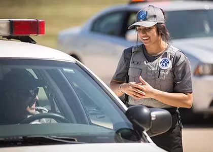 Simulated traffic stop