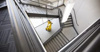 FANUC robot in staircase