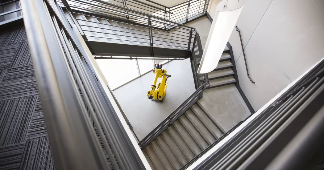 FANUC robot in staircase
