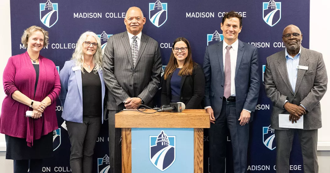 City of Madison and Madison College leadership at Fire Station No. 6 announcement