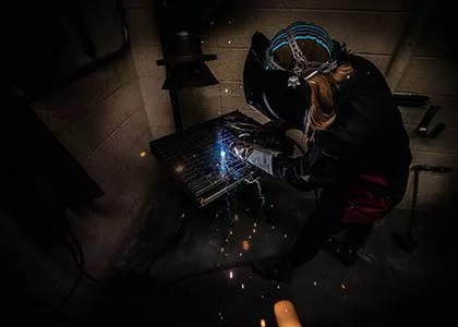 Gas Metal Arc Welding GMAW Image of Student