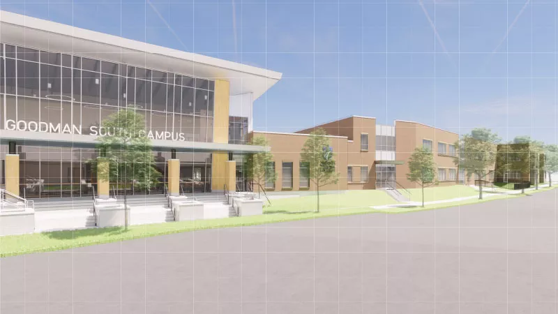 Goodman South early learning campus phase 2 architectural rendering