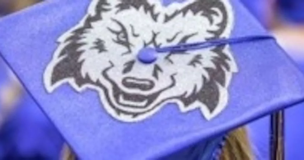 Wolfie image on graduation cap