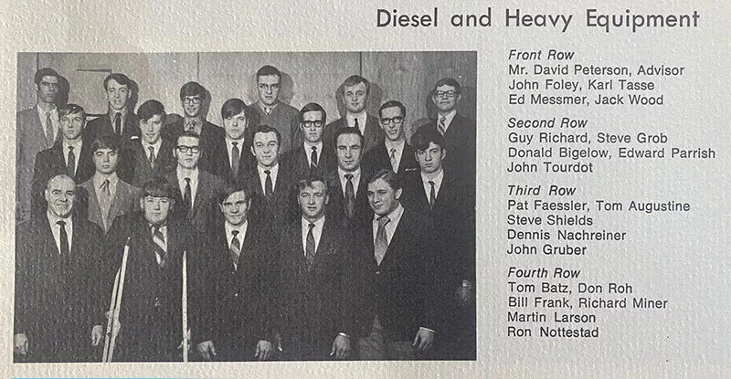 Guy Richard pictured with his class in the MATC Diesel and Heavy Equipment program