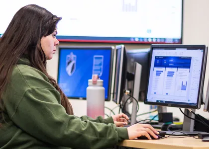 Madison College information technology student in Data Visualization class