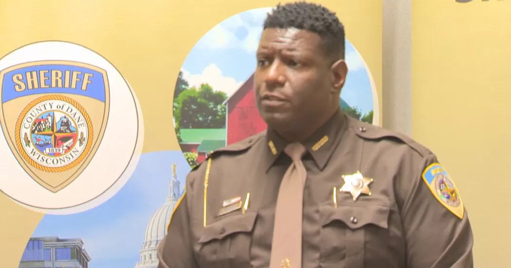 Criminal Justice instructor Kalvin Barrett appointed Dane Co. Sheriff (photo courtesy of Channel 3000)