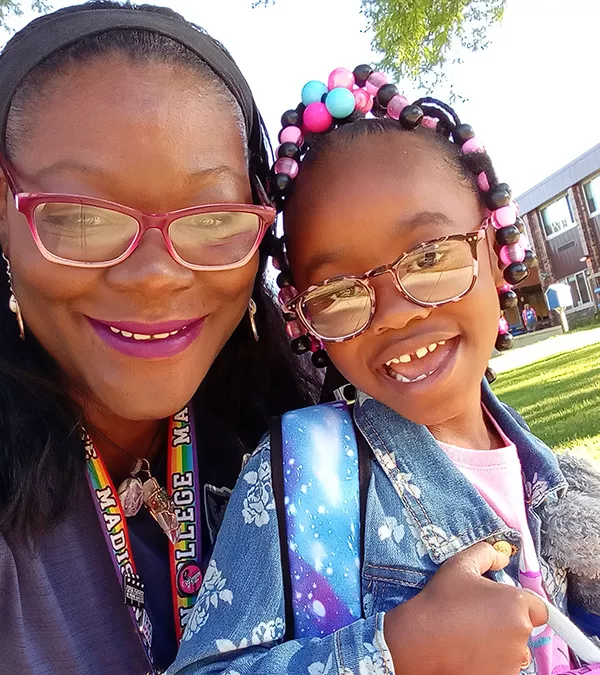 Lai’Kita, Madison College student parent and her child
