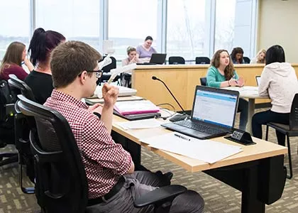 Students in courtroom