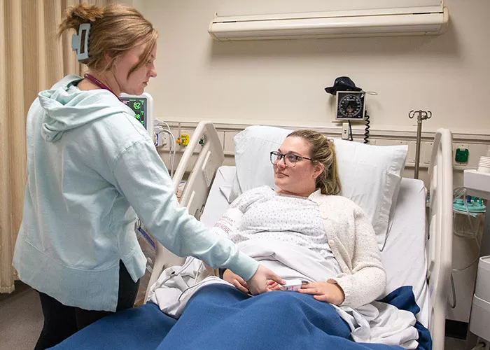 nursing students in lab