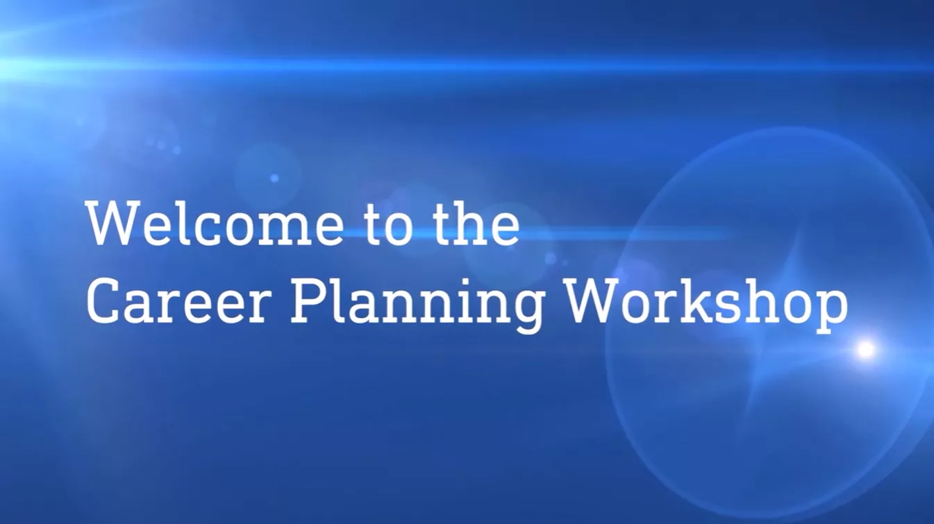 Opening shot of the online Career Planning Workshop