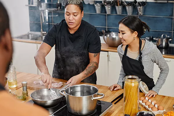students in a cooking class
