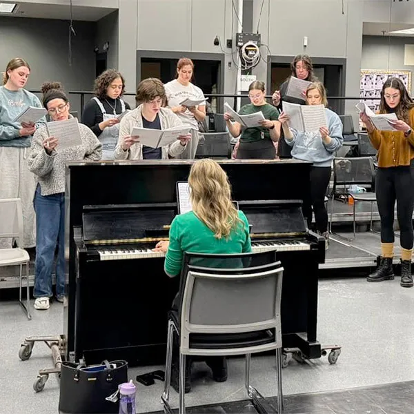 Madison College performing arts students rehearsing