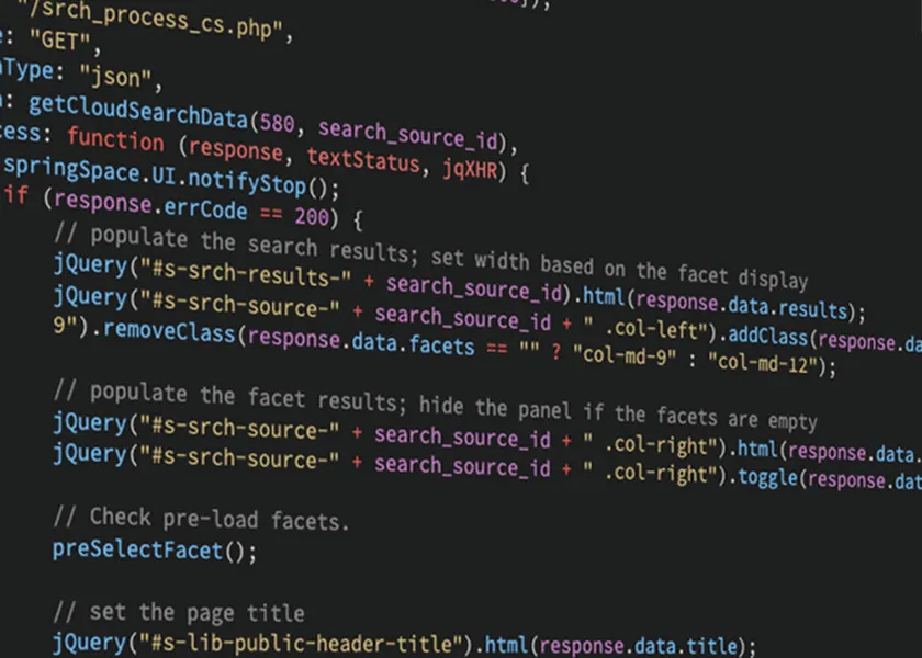 screenshot of php source code