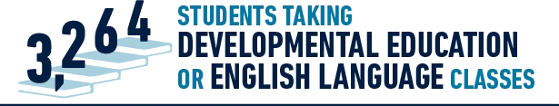 3,264 students taking developmental education or English language classes