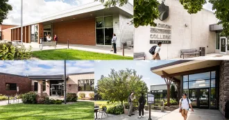 the exterior entrance of the four regional campus buildings