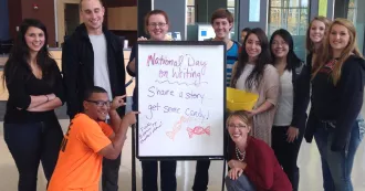 Sarah Z. Johnson and students celebrating National Day of Writing