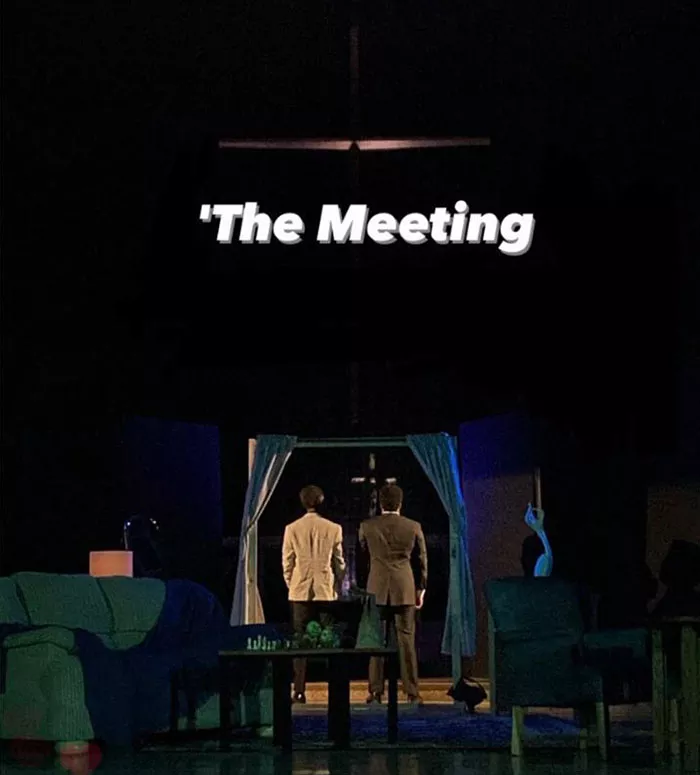 The Meeting promotional photo shows two actors on stage.