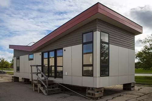 tri colored tiny house