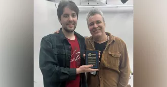 Madison College instructor Todd Bowie and student Lucas Aldrich