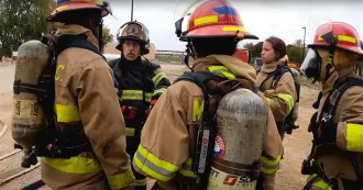 NextGen Responders Academy students getting directions from their instructor