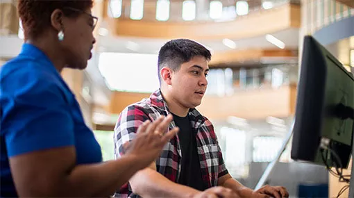 transfer student with an advisor